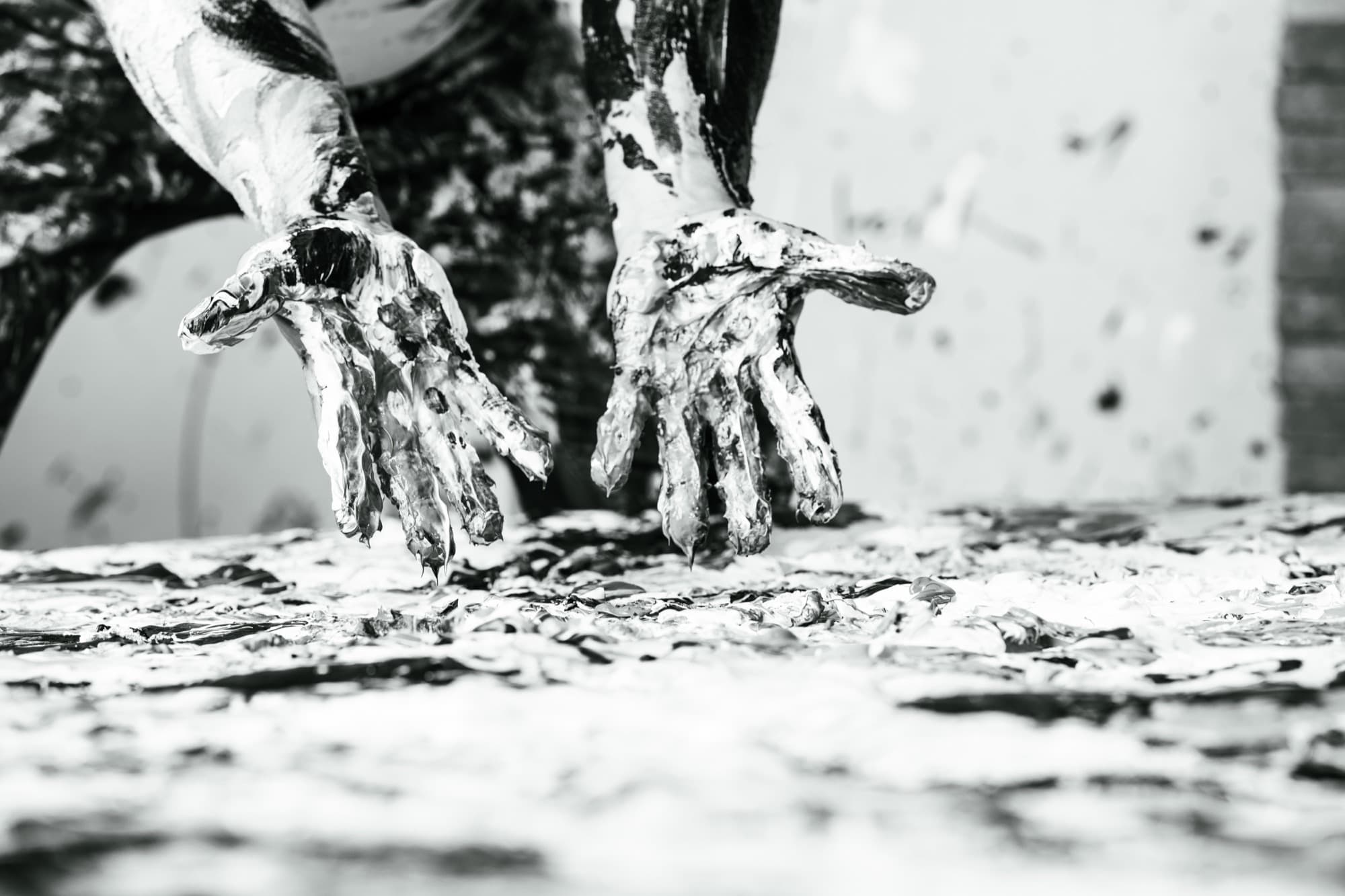 Hands in paint