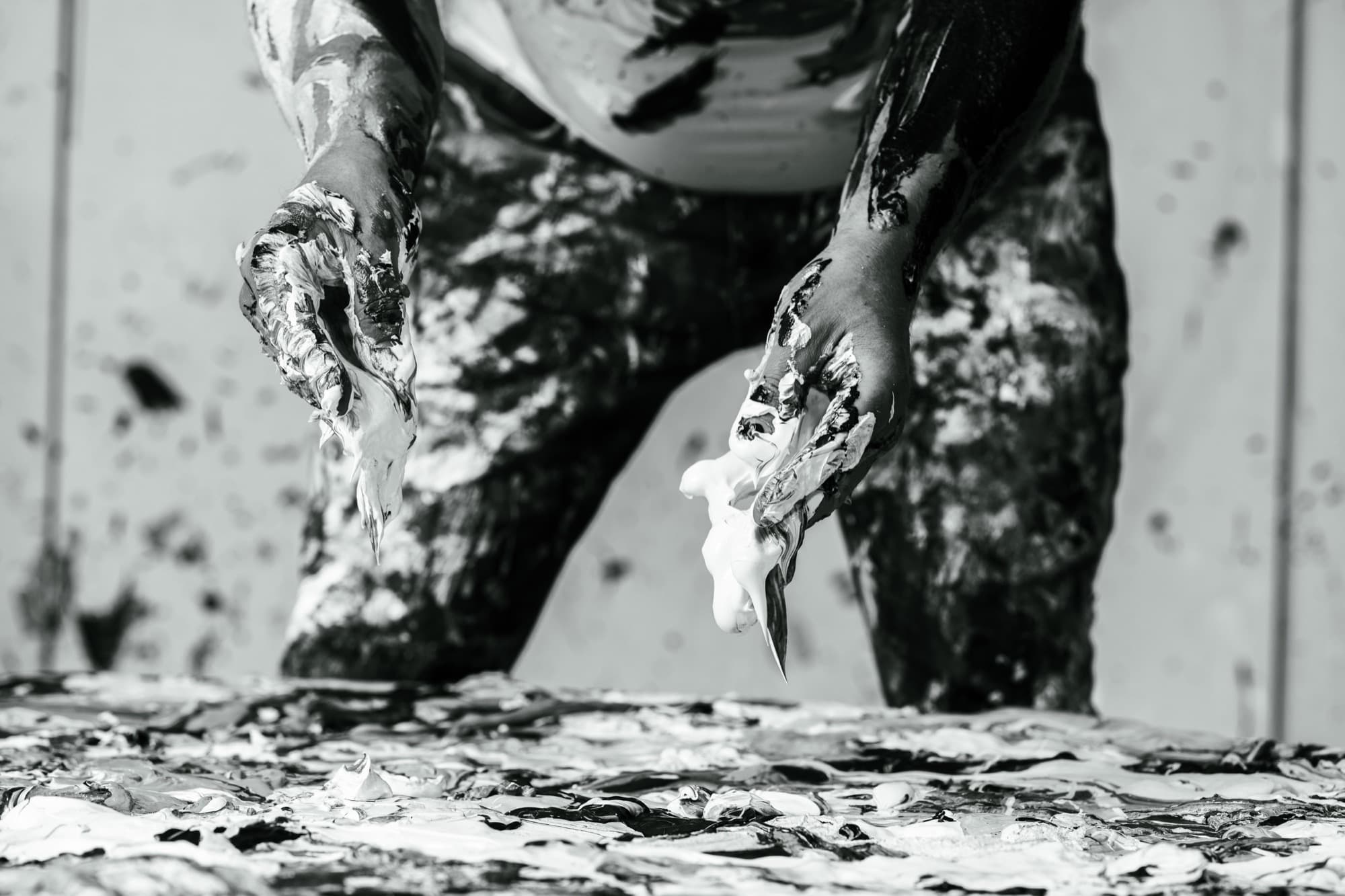 Hands in paint